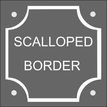  An artwork example of a scalloped border showing how it would look if engraved on a sign. Supplied free by County House Signs