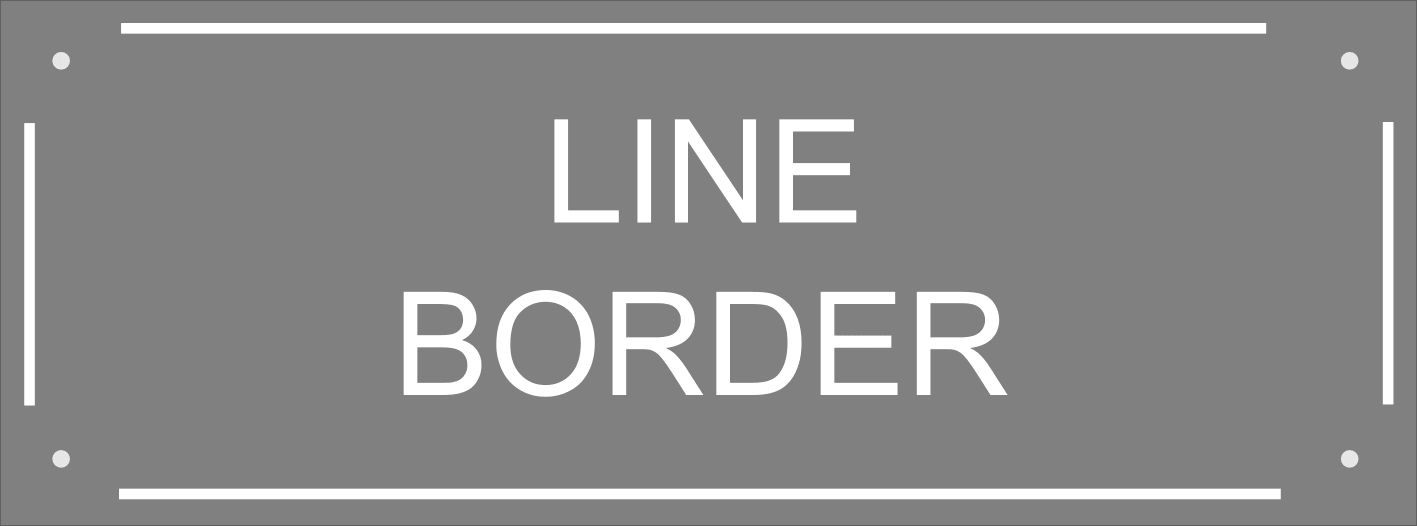 An artwork example of a line border showing how it would look if engraved on a sign. Supplied free by County House Signs