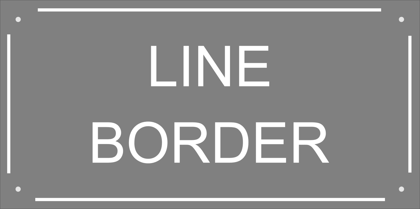 An artwork example of a line border showing how it would look if engraved on a sign. Supplied free by County House Signs