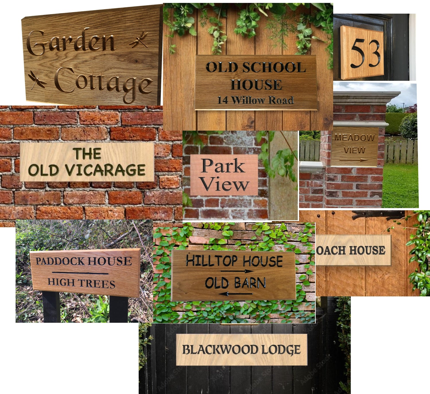 Wooden House Signs - COUNTY HOUSE SIGNS