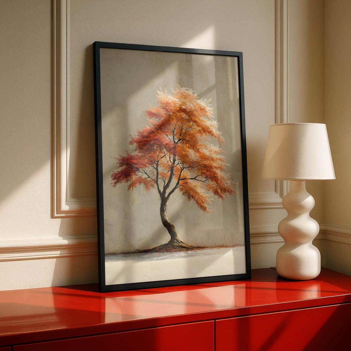 Japanese Maple Tree Poster, Autumn Foliage Wall Art, Burnt Orange Nature Decor - COUNTY HOUSE SIGNS