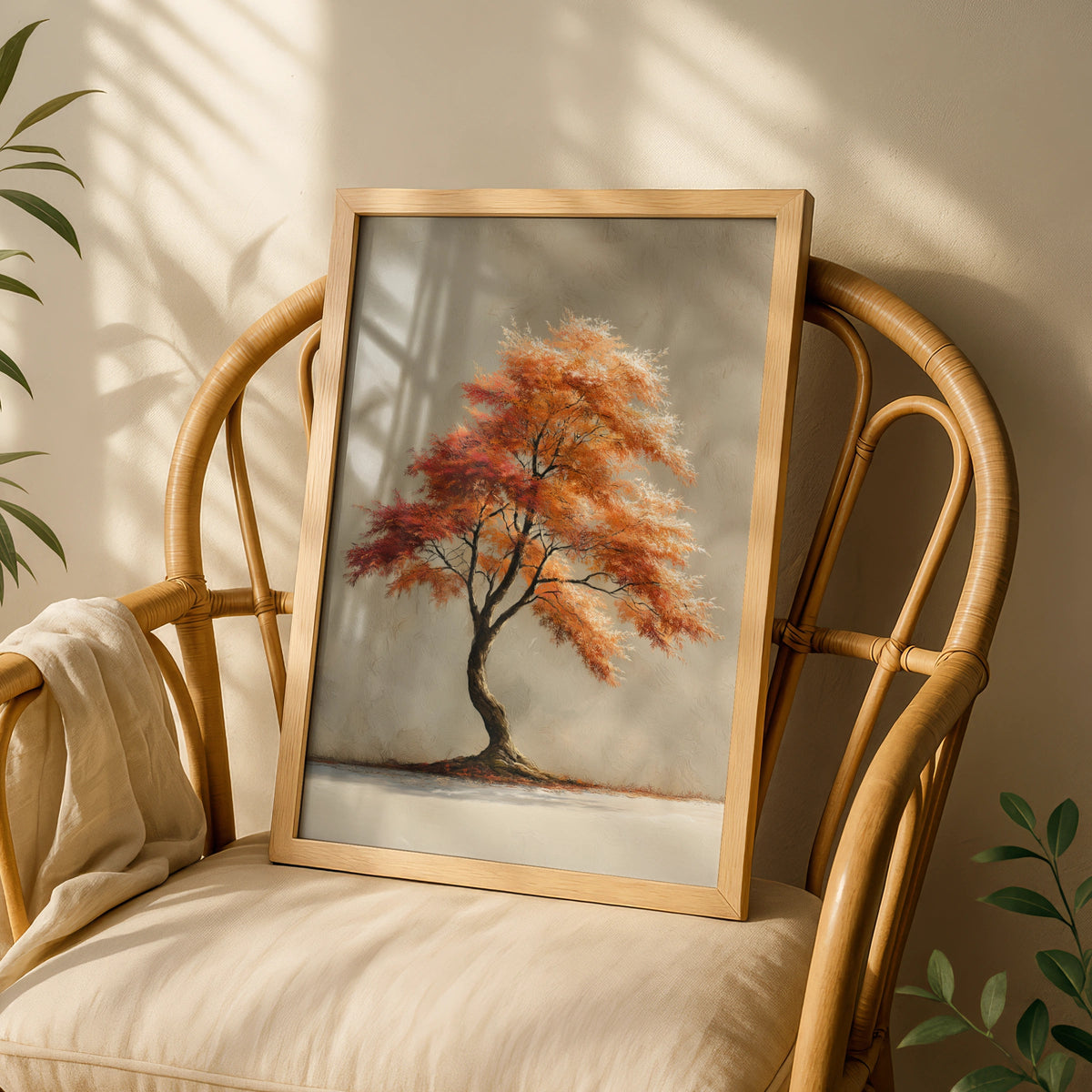 Japanese Maple Tree Poster, Autumn Foliage Wall Art, Burnt Orange Nature Decor - COUNTY HOUSE SIGNS