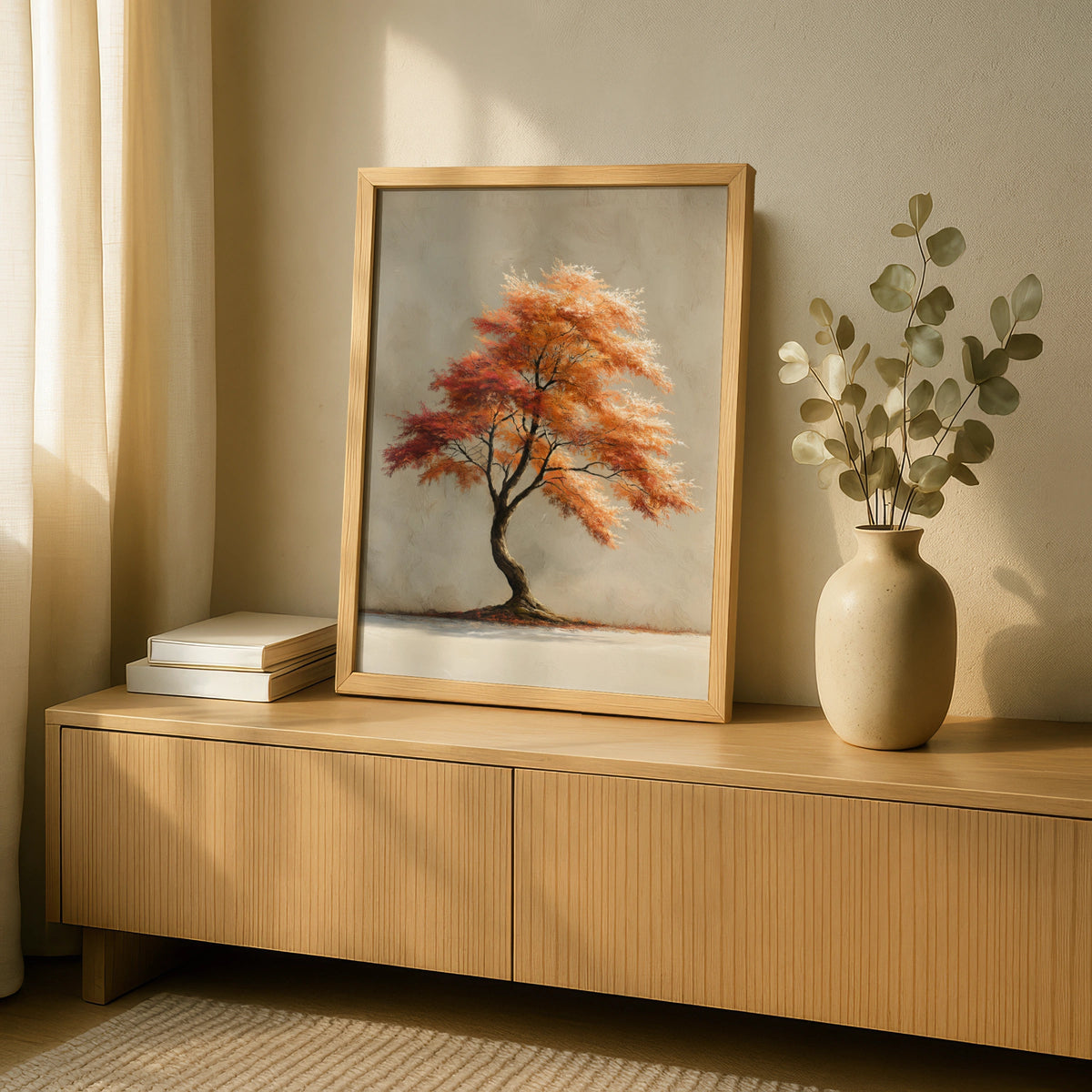 Japanese Maple Tree Poster, Autumn Foliage Wall Art, Burnt Orange Nature Decor - COUNTY HOUSE SIGNS