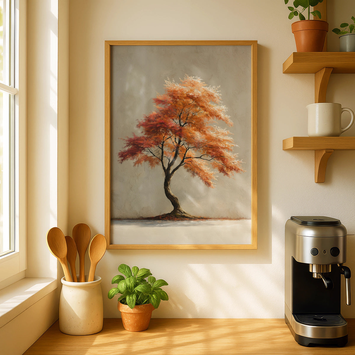 Japanese Maple Tree Poster, Autumn Foliage Wall Art, Burnt Orange Nature Decor - COUNTY HOUSE SIGNS