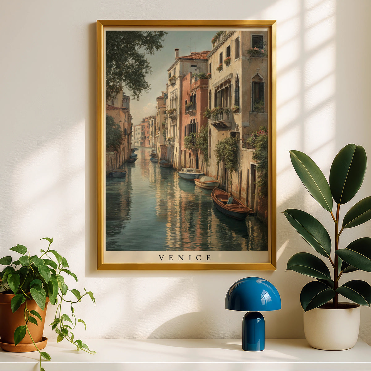 Venice Canal Poster, Italy Travel Wall Art, Fine Art Minimalist Italian Print