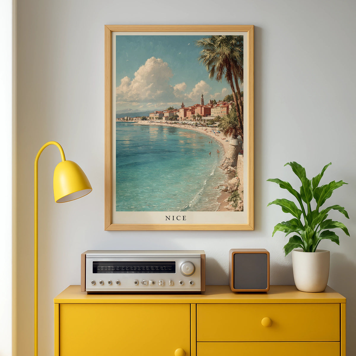 Nice France Poster, French Riviera Wall Art, Cote d'Azur Beach, Minimalist Travel Decor