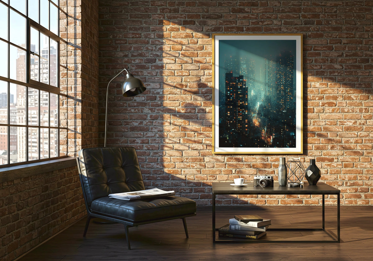 Tokyo Night City Poster, Japanese Skyline Wall Art, Moody Teal Urban Cityscape Decor