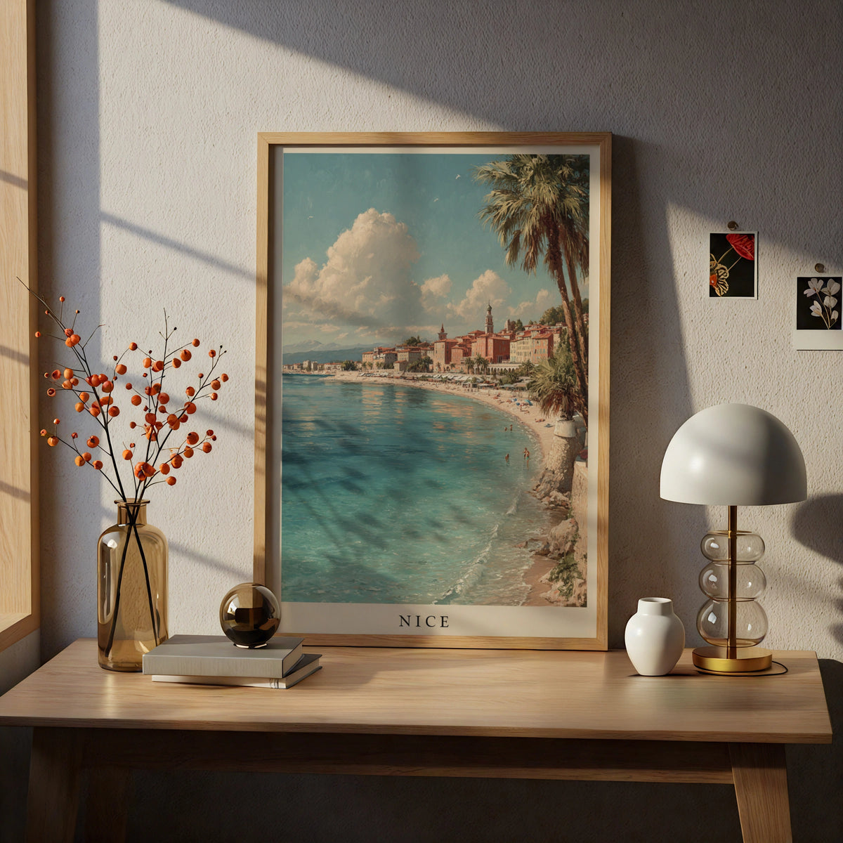 Nice France Poster, French Riviera Wall Art, Cote d'Azur Beach, Minimalist Travel Decor