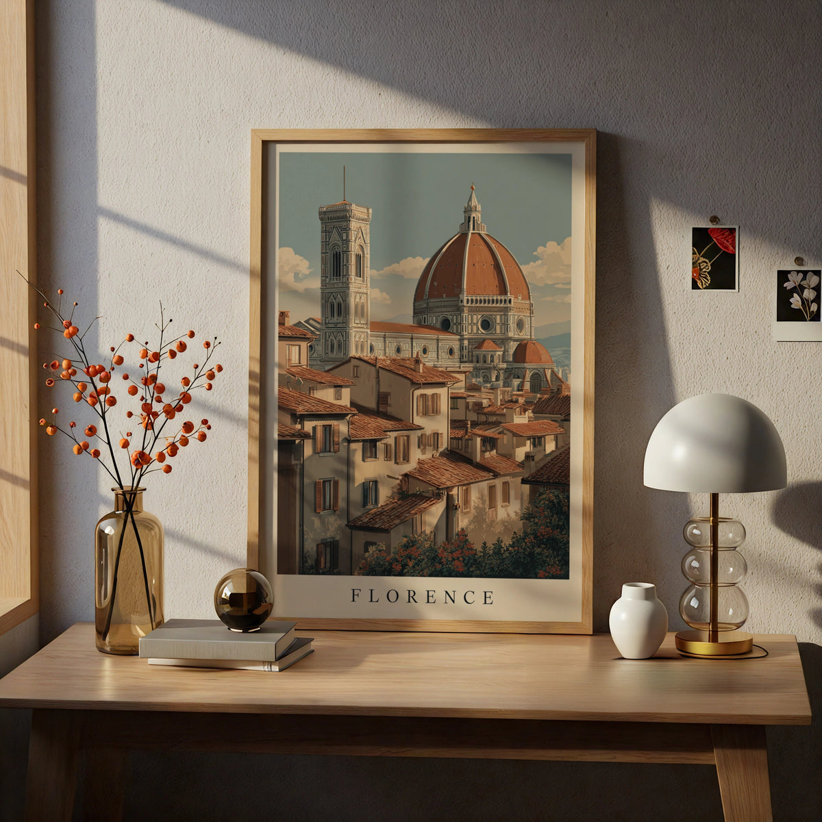 Florence Italy Poster, Duomo Cathedral Minimalist Wall Art, Tuscany Travel Poster