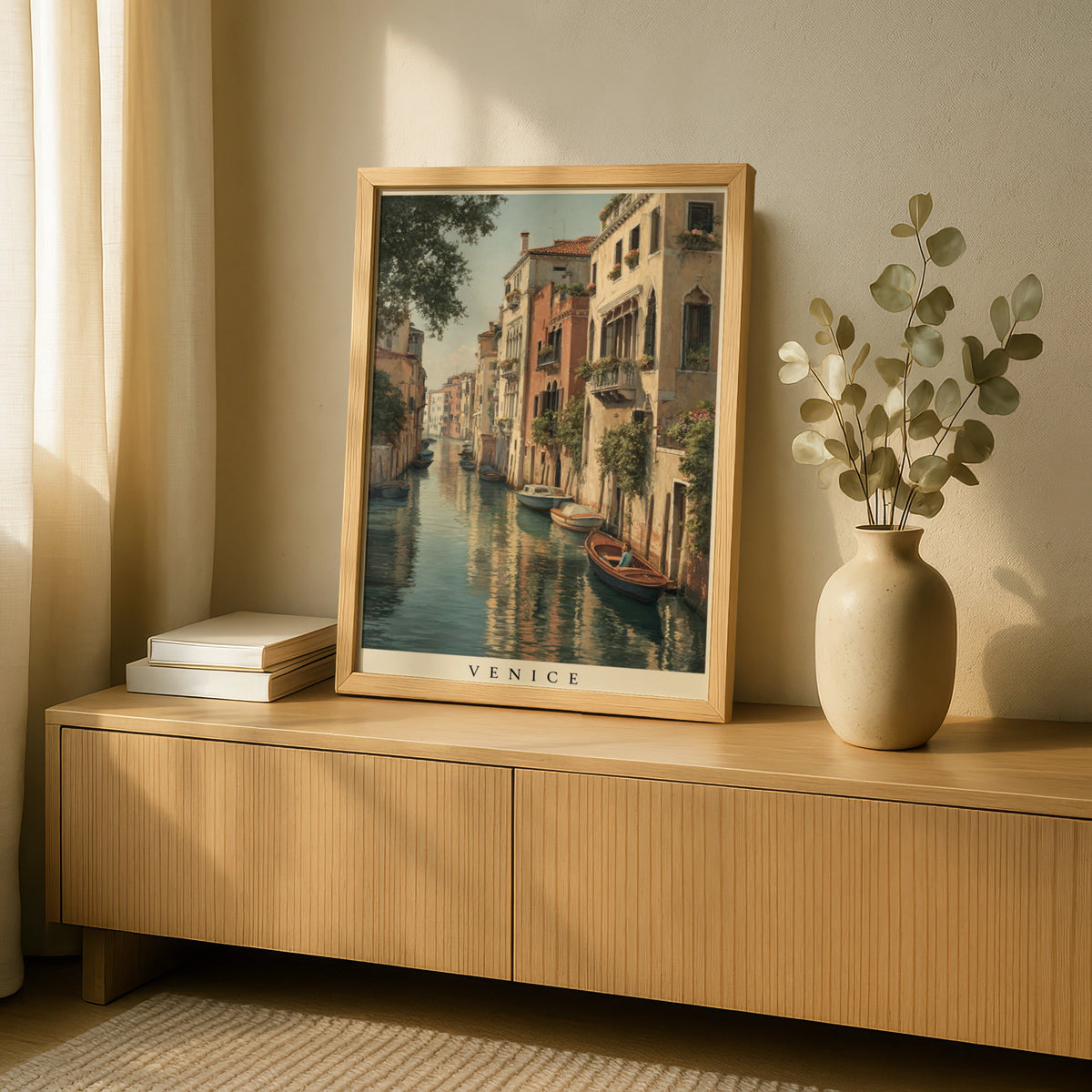 Venice Canal Poster, Italy Travel Wall Art, Fine Art Minimalist Italian Print