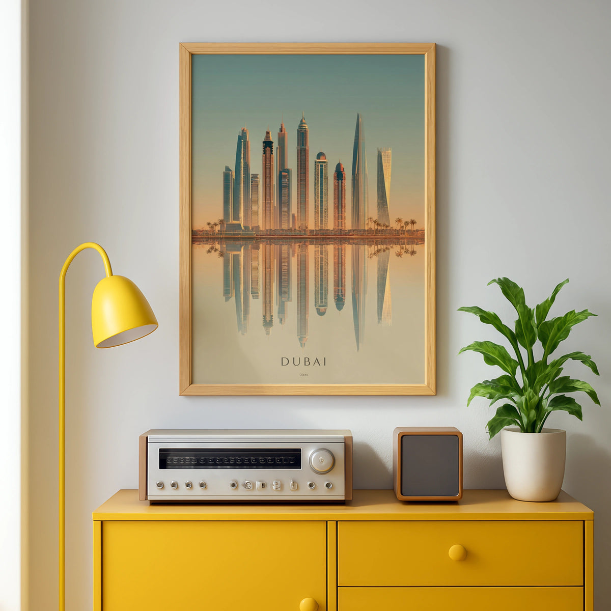 Dubai Skyline Poster, Minimalist Travel Wall Art, UAE City Print, Modern Decor