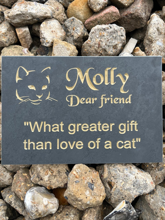 Slate 300x150mm Pet Memorial Plaque - COUNTY HOUSE SIGNS
