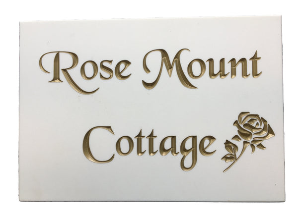 Corian House Sign-Deep-engraved-300mm x 200mm-Personalised -Durable - COUNTY HOUSE SIGNS