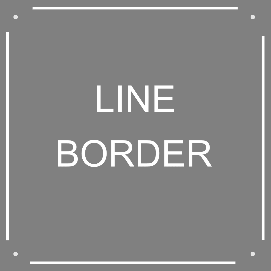 An artwork example of a line border showing how it would look if engraved on a sign.