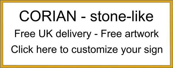 House sign-Engrave Corian house sign - Custom Made -400mm x 100mm x 12mm - Personalisd - COUNTY HOUSE SIGNS