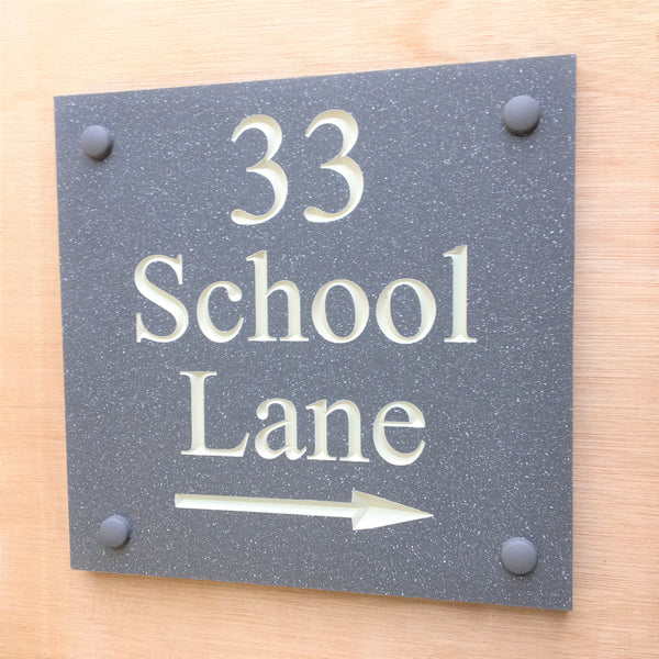 House sign-Engrave Stone like Corian house sign - Custom Made -200mm x200mm x 12mm - Personalisd - COUNTY HOUSE SIGNS