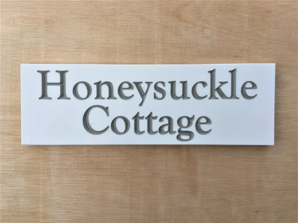 House sign-Engrave Stone like Corian house sign - Custom Made -300mm x 100mm x 12mm - Personalisd - COUNTY HOUSE SIGNS