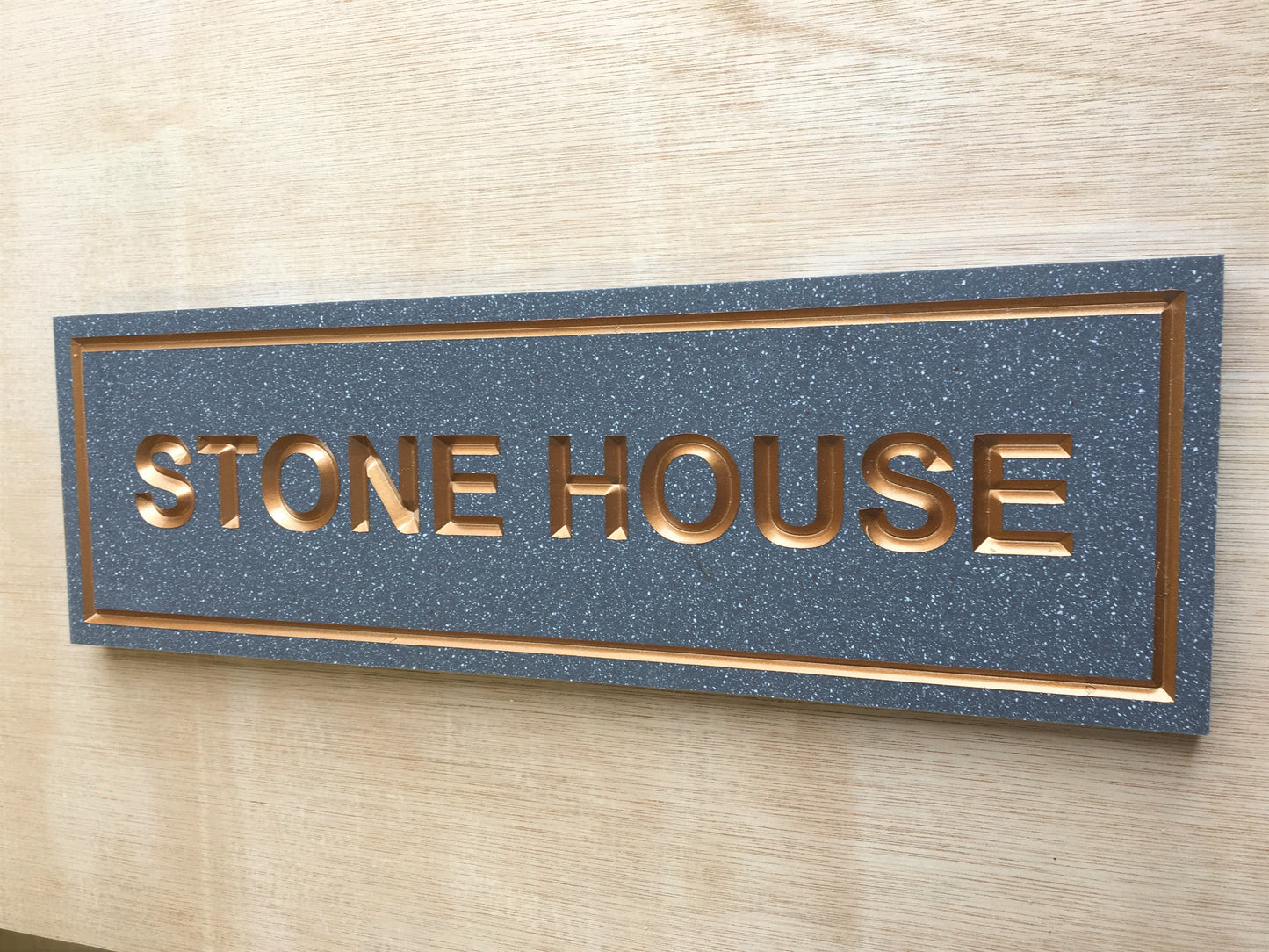 House sign-Engrave Stone like Corian house sign - Custom Made -300mm x 100mm x 12mm - Personalisd - COUNTY HOUSE SIGNS