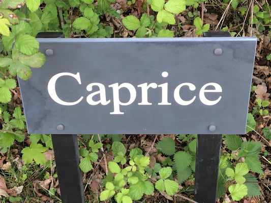 Slate house sign 300mm x 150mm deep-engraved-personalised includes delivery and artwork - COUNTY HOUSE SIGNS