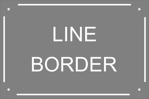 An artwork example of a line border showing how it would look if engraved on a sign. Supplied free by County House Signs
